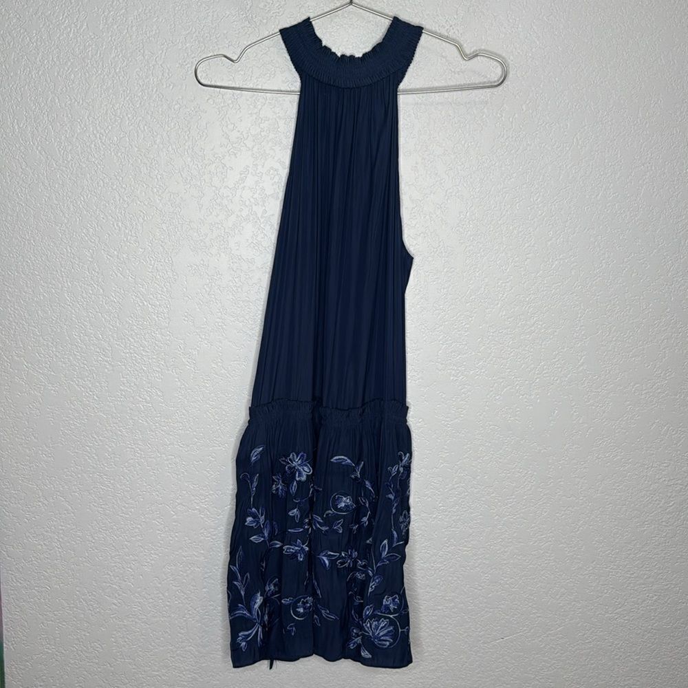 NWT RAMY BROOK Marcel Floral Mini Dress Navy Embroidered Medium - Picture 7 of 14